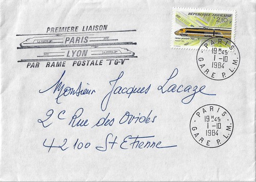 France 1984 rame postale tgv - 1984,,