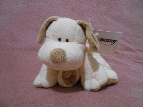 Peluche doudou chien - chien, écru