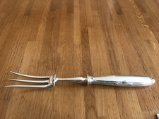 FOURCHETTE DE SERVICE METAL ARGENT CHRISTOFLE - RUBANS CROISES