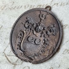 Matrice Sceau Cachet Ancien Armoiries Noblesse Chevalier Sigillographie