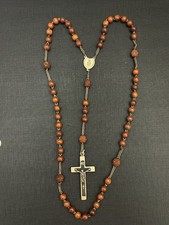 Chapelet Ancien Perles Corozo Métal