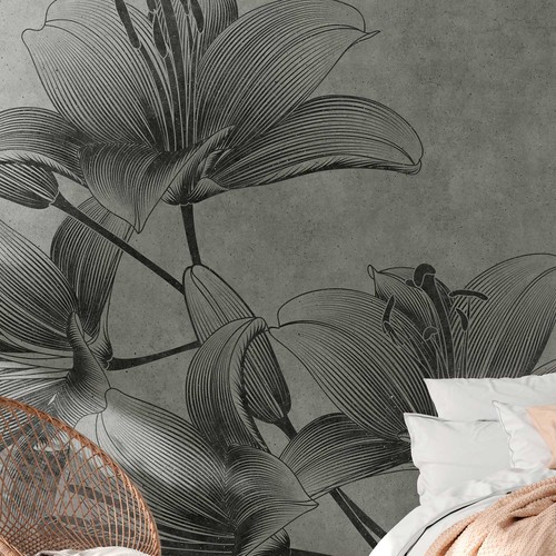 Papier peint fleurs