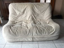 canapé 2 places, beige, L : 130, l : 90, H : 80, déhoussable, prof assise : 60, 