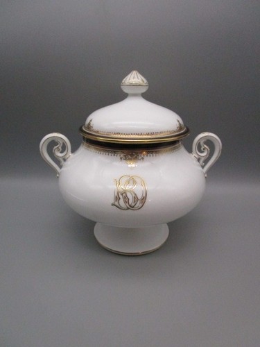 Sucrier ancien monogrammé - , en