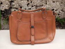 Superbe sac à main Lancaster en cuir camel format cartable 28 cm X 36 cm TBE
