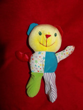 Doudou Peluche PLAYSKOOL Ours Jaune Vert Bleu Rouge Etoile