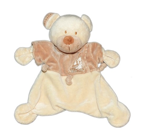 Doudou plat ours - beige, kiabi