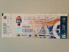 TICKET MATCH LYON - FC LORIENT 15 JANVIER 2011 - CHAMPIONNAT DE FRANCE 