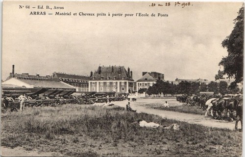 Cpa arras matériel - arras-matériel, chevaux
