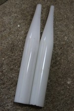 2 grands fourreaux fausses bougies opaline Blanche 21cm pour lustre