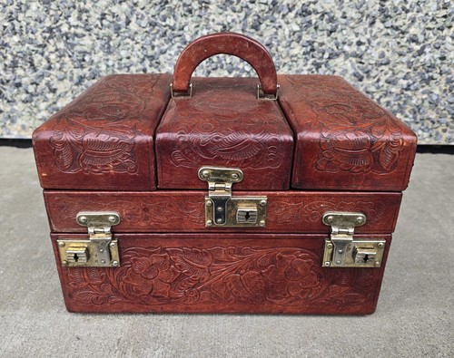 Vintage tooled leather artmex - tooled,