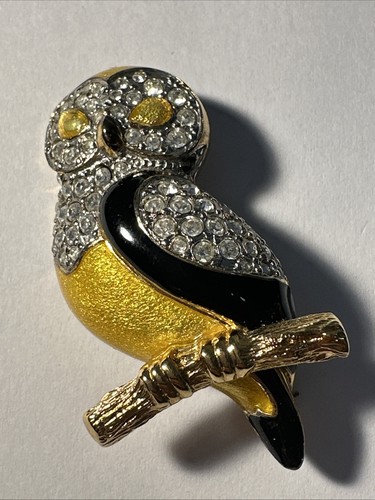 Broche hibou dorée - hibou, et