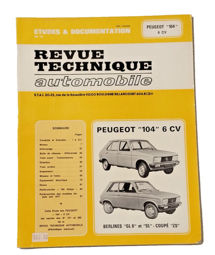 Peugeot 104 gl6 sl - 104, /