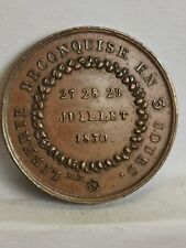 MEDAILLE BRONZE LIBERTE RECONQUISE EN 3 JOURS 27 28 29 JUILLET 1830 / 18 mm 3.46