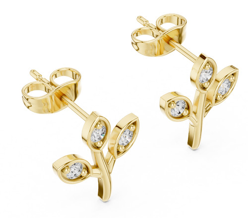 Boucles oreilles clous or - d'oreilles,