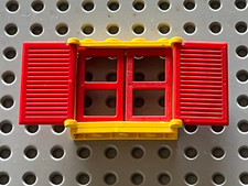 Fenetre jaune LEGO Yellow window 3853 + red pane 3854 + red shutter ref 3856