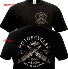 T-shirt MOTORCYCLES CUSTOM - Biker Chopper Bobber Harley Davidson Indian Motard 