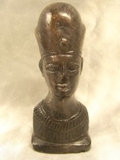 ANCIENNE STATUETTE STATUE ÉGYPTIENNE BUSTE SCULPTURE PIERRE DURE ETHNIQUE