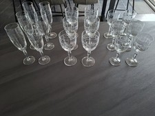 18 Verres  Champagne Vin Rouge Blanc  Cristal D'arques Modèle Dampierre