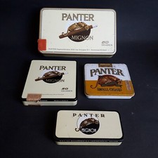 Lot 4 Boîtes métal anciennes de cigares, vides. PANTER