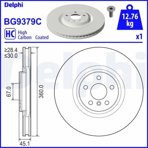 Disque frein delphi - 1x, de