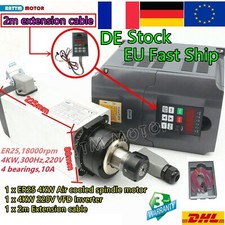 【FR】4KW ER25 Air cooled Spindle Motor+HY Inverter VFD 220V CNC Milling Kit