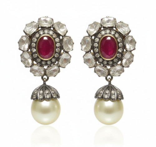 Boucle oreille rubis - d’oreille,