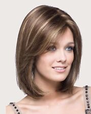 Perruque Synthétique Châtain Brun Femme Coupe Courte Carré Frange Wig +4 Bonnet