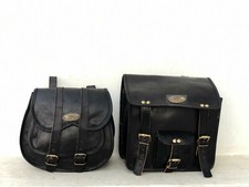 Sacoches moto cuir noir - sacoches,