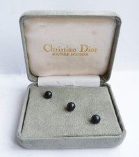 3 boutons de col Christian DIOR Boutique Monsieur dans leur écrin
