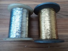 Fil LUREX à Tricoter OR et ARGENT -  2 Bobines VINTAGE
