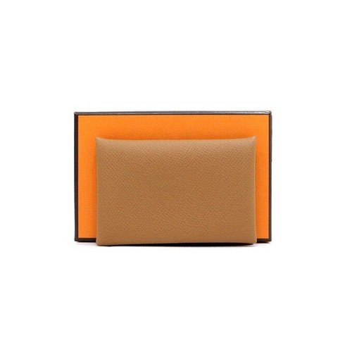 Hermes porte cartes cuir or - hermes,