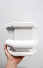 Grand cache pot ou jardinière en céramique blanche Italie vintage