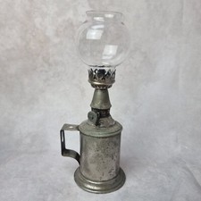 Lampe Pigeon Ancienne  – Métal Argenté et Verre