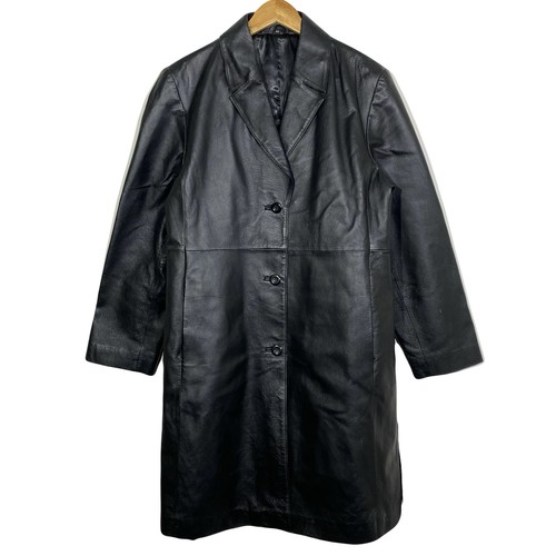 Veste gabardine cuir noir - en,