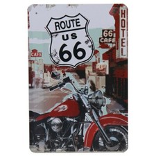 PLAQUE EN METAL ROUTE 66 USA