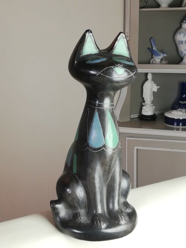 Chat terre cuite ancienne