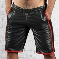 Shorts En Cuir D'Agneau Noir