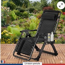 Chaise longue jardin gravité