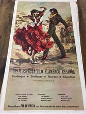 1972 Affiche publicitaire GRAN ESPECTACULO DE BAILE FLAMENCO ESPAGNOL - original