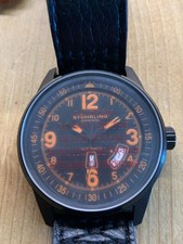 Montre Homme Stuhrling original aviator Automatique 44mm verre fumé