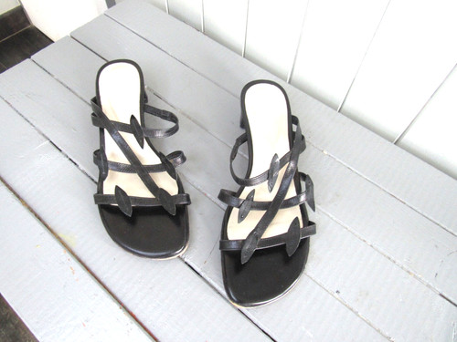 Mules talons cuir noir 39 - noir,