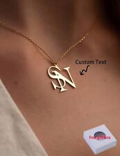 Collier Femme A 2 Lettres Prénom Personnalisé Acier Inoxydable Chaîne Doré Or