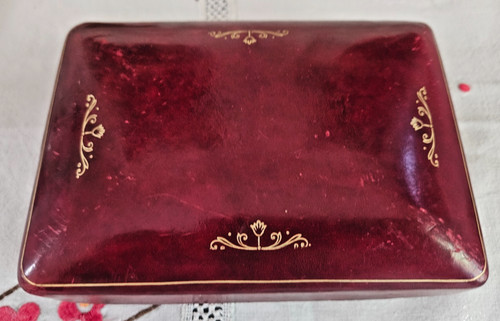 Vintage coffret cuir - cuir, bijoux