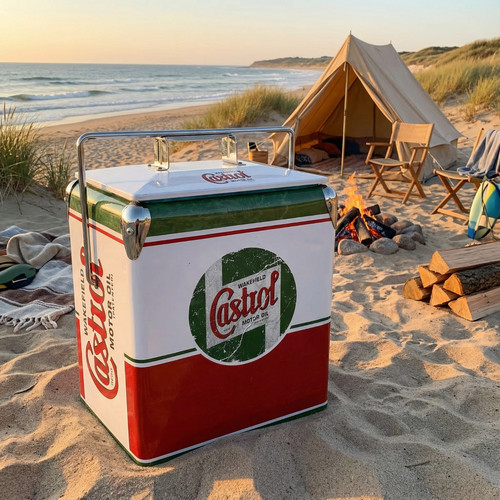 Castrol 18qt metal ice chest - castrol,