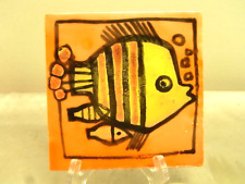 ?? CARREAU CARRELAGE FAÏENCE CÉRAMIQUE EMAILLEE PEINTURE STYLE COCTEAU PICASSO