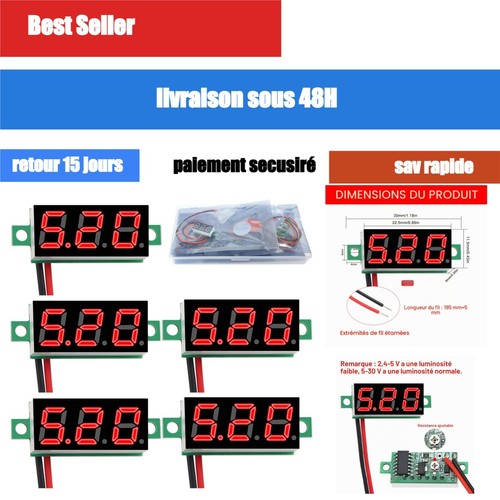 Mini voltmètre numérique led - mini,