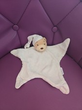 DOUDOU PLAT FORME ETOILE KALOO OURS BLANC FLEUR BRODE ETOILE DOS VELOURS TBE