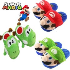 Super Mario Bros Chausson lot 3 paires pantoufle taille unique 27cm luigi yoshi 