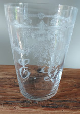 Verre Gobelet Cristal Gravé Baccarat ? Saint Louis ? Ancien France gravure 1924
